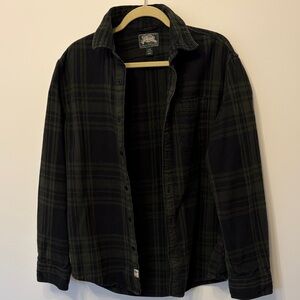 Roots Black and Green Thick Plaid Shirt